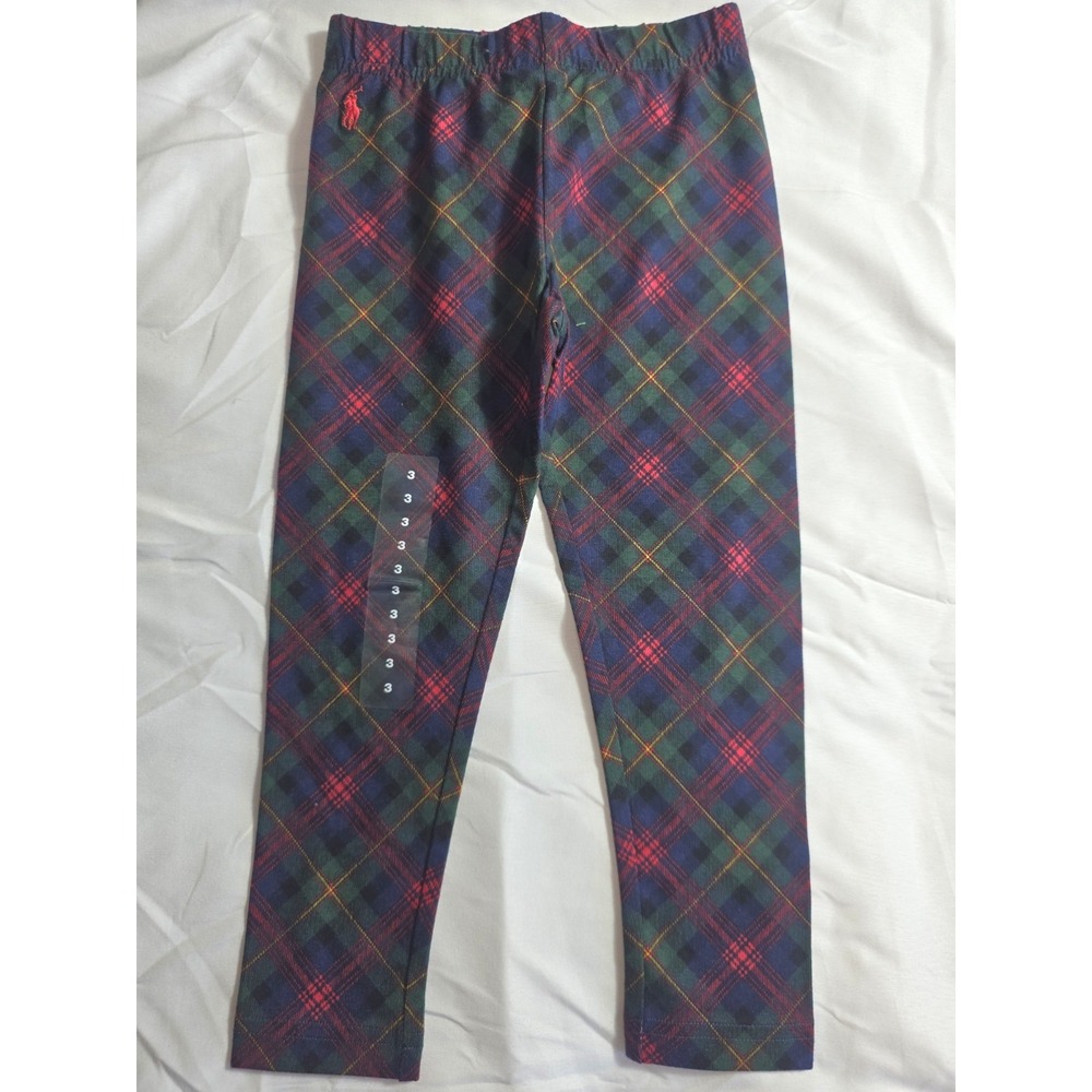 Polo Ralph Lauren Multicolor Plaid Leggings Kids Size 3/3T NWOT